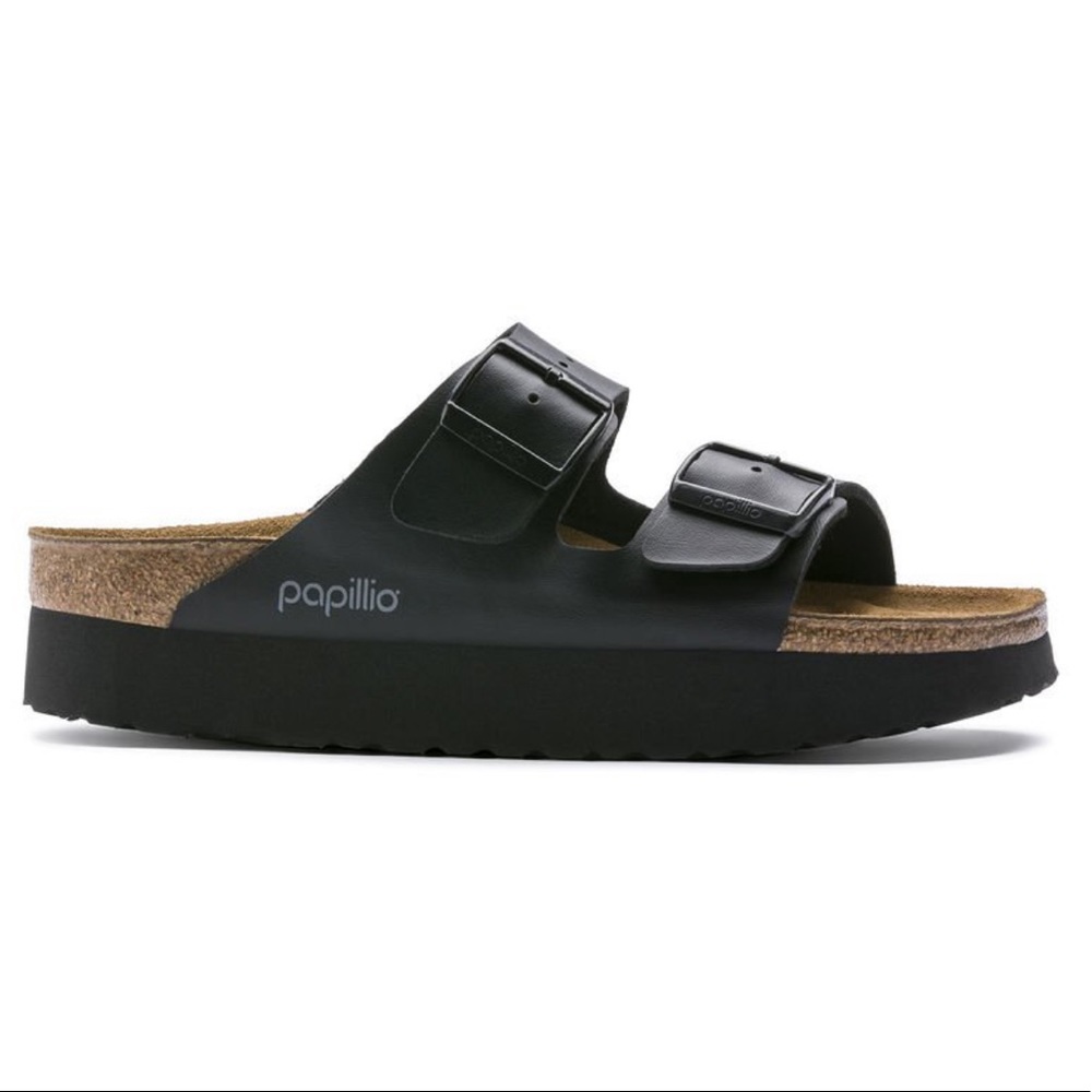 1 LEFT! BIRKENSTOCK PAPILLIO Platform Black Sandal - Picture 5 of 8